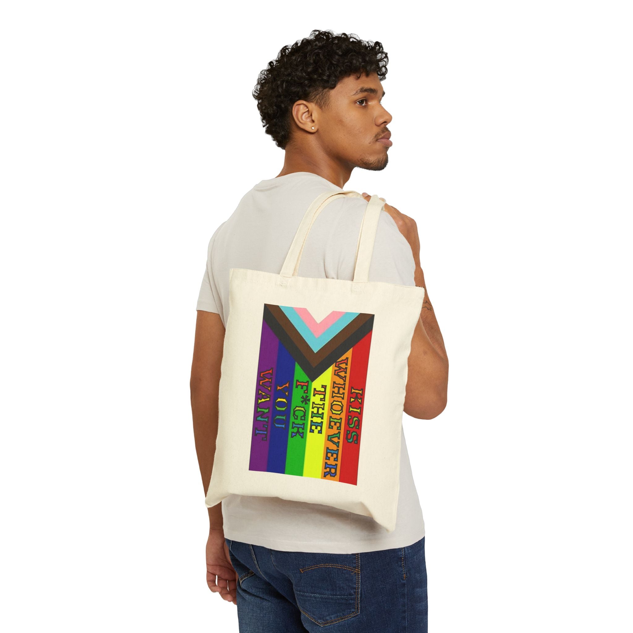 Kiss Whoever The F*ck You Want Cotton Canvas Tote Bag