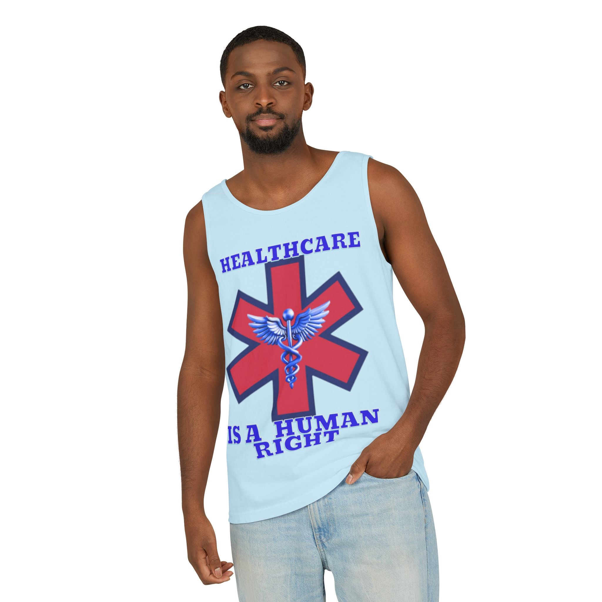 Healthcare is a Human Right Unisex Cotton Tank Top