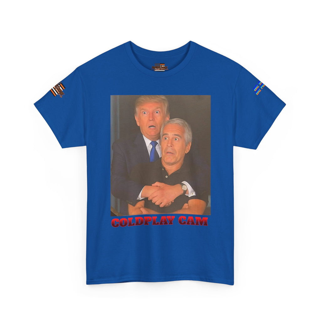 Trump and Epstein Coldplay Cam Unisex Heavy Cotton Gildan Tee