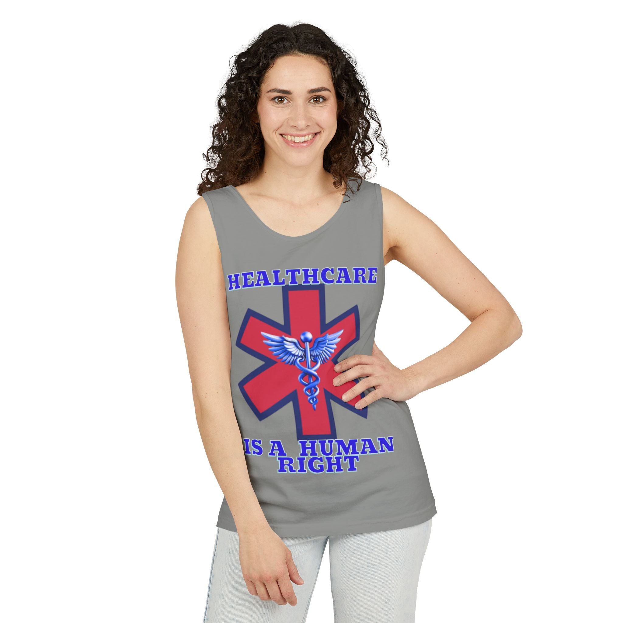 Healthcare is a Human Right Unisex Cotton Tank Top