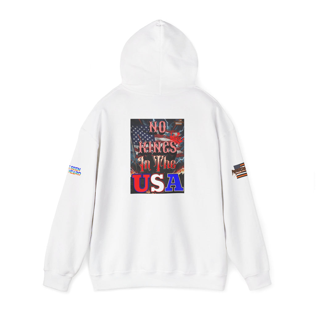 No Kings in the USA Unisex Heavy Blend Gildan Hoodie Sweatshirt, Casual Wear, Gift for Activists, Comfortable Protest Wear
