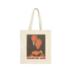 Trump and Epstein Coldplay Cam Cotton Canvas Tote Bag