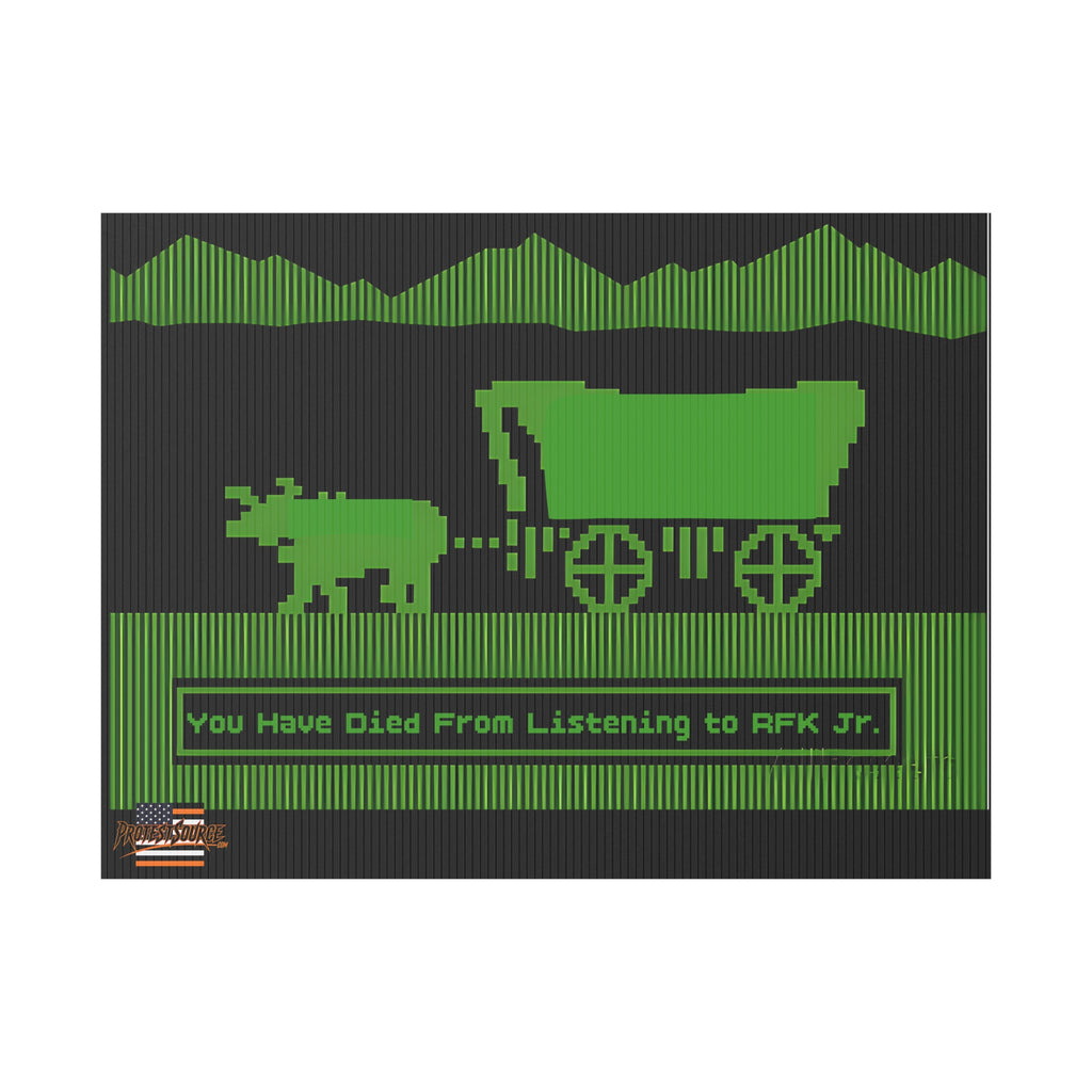 RFK Jr. Kills 24"X18" Plastic Protest Yard Sign w/Wire Stand