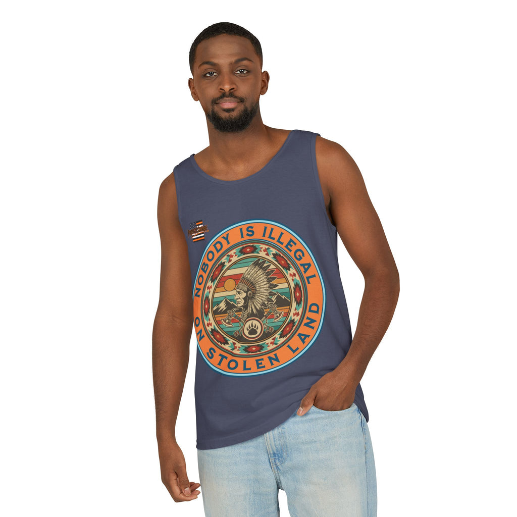 Nobody is Illegal on Stolen Land Unisex Cotton Tank Top