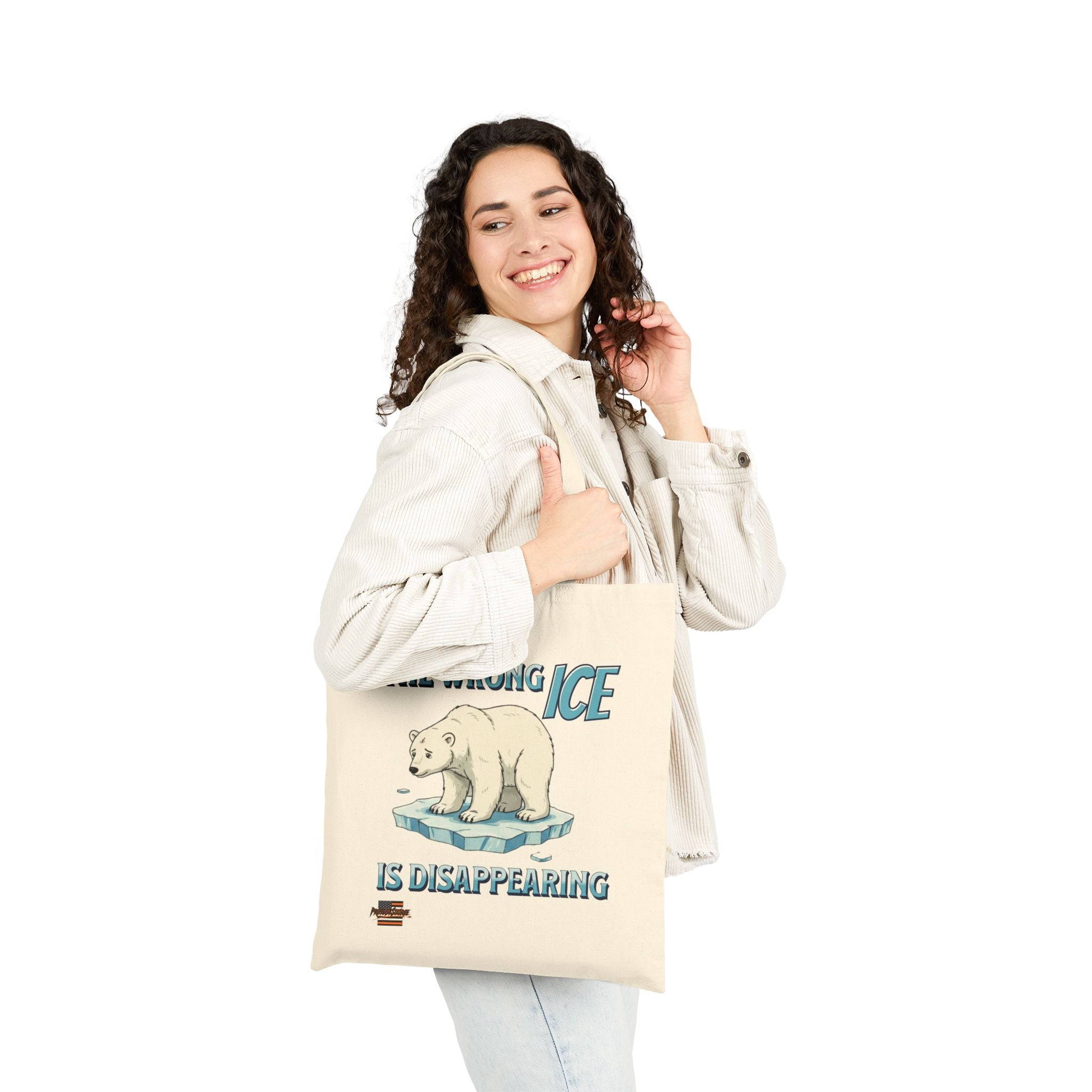 The Wrong ICE is Disappearing Cotton Canvas Tote Bag