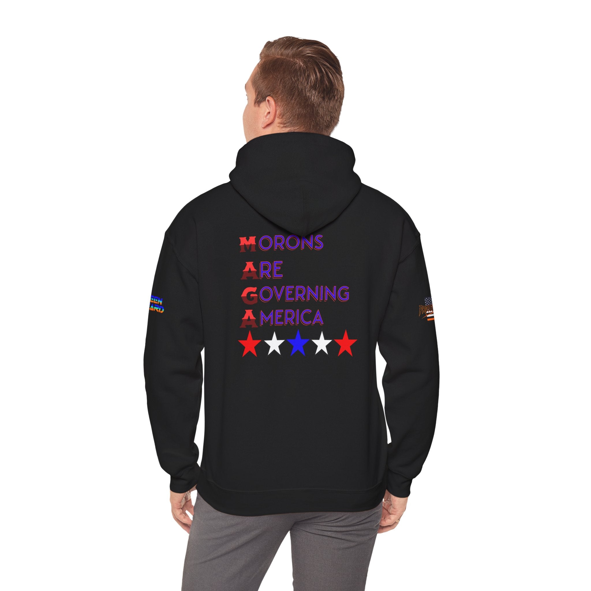 Morons Are Governing America Unisex Heavy Blend Gildan Hoodie Sweatshirt, Casual Wear, Gift for Activists, Comfortable Protest Wear