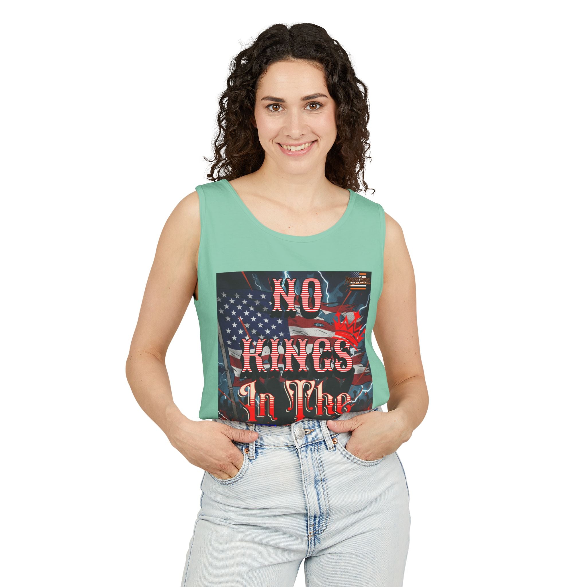 No Kings In The USA Unisex Cotton Tank Top