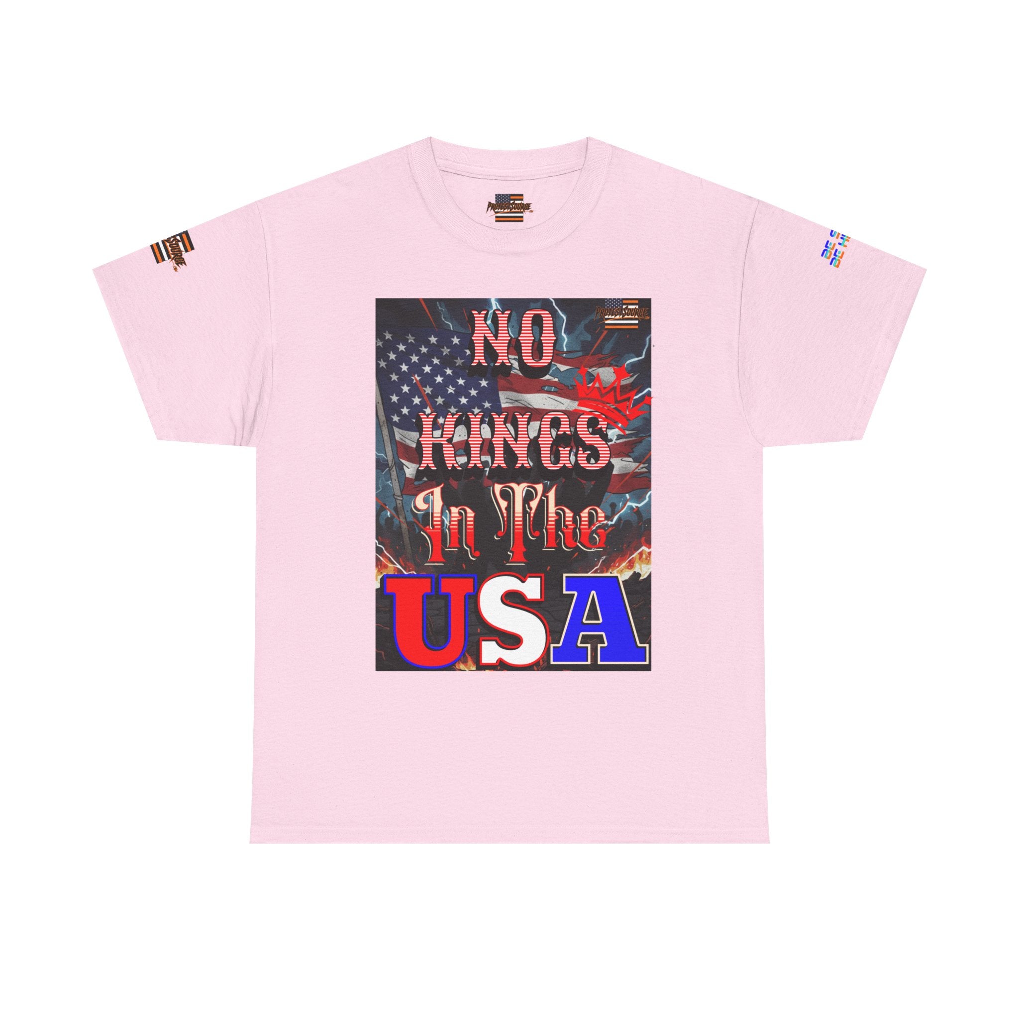 No Kings in the USA Unisex Heavy Cotton Gildan Tee, Casual Wear, Gift for Activists, Comfortable Protest Wear