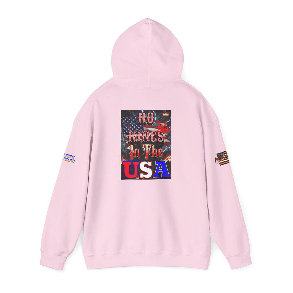 No Kings in the USA Unisex Heavy Blend Gildan Hoodie Sweatshirt, Casual Wear, Gift for Activists, Comfortable Protest Wear