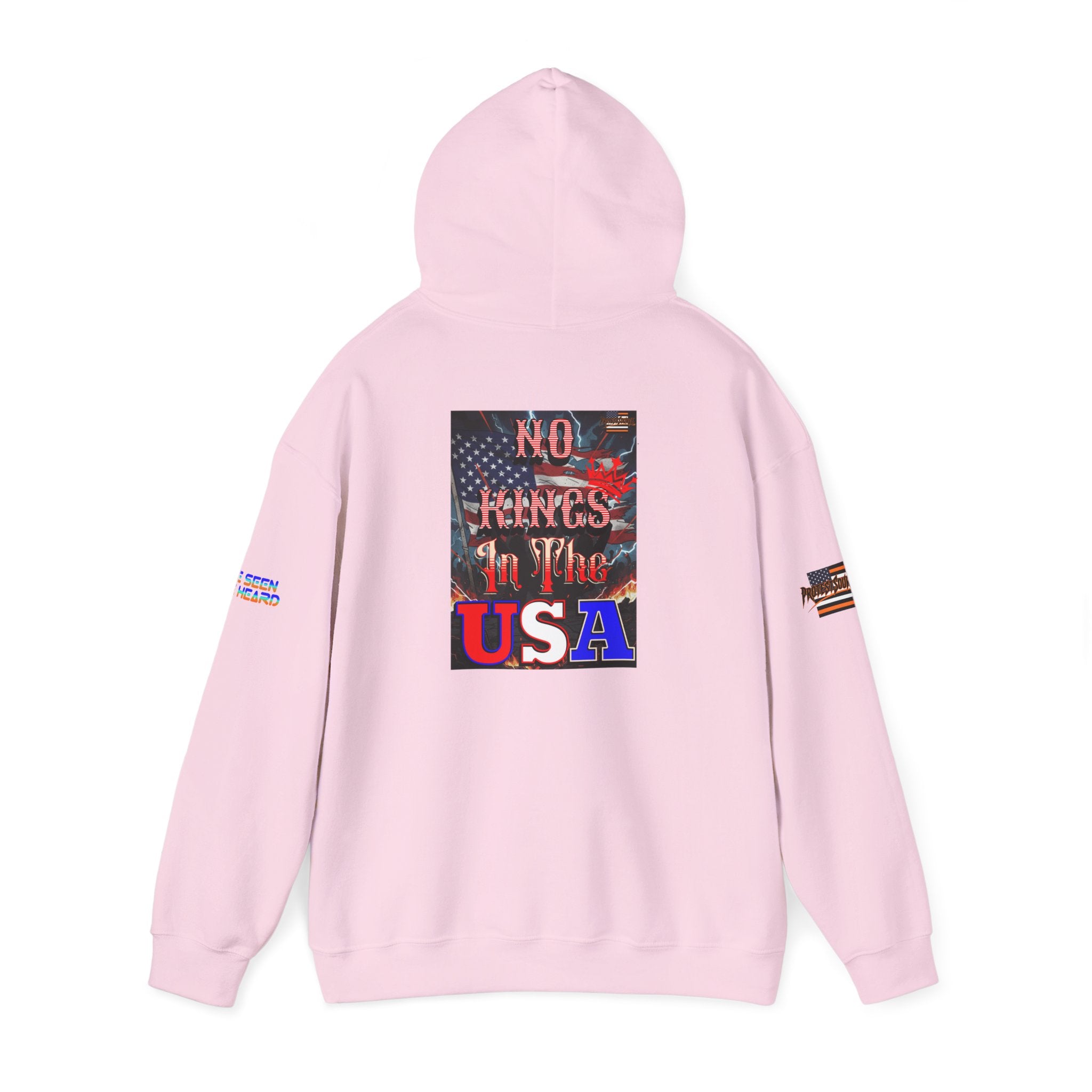 No Kings in the USA Unisex Heavy Blend Gildan Hoodie Sweatshirt, Casual Wear, Gift for Activists, Comfortable Protest Wear