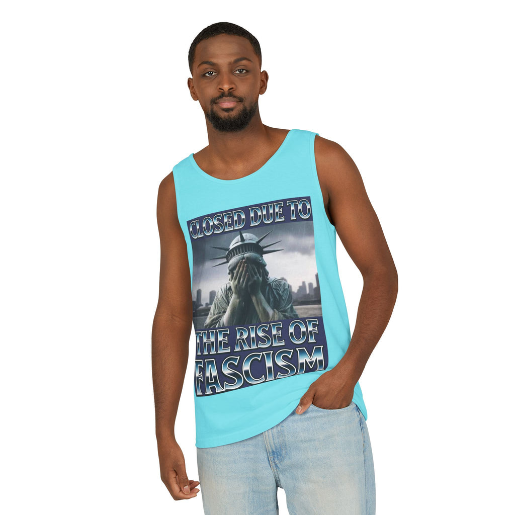 Closed Due to the Rise of Fascism Unisex Cotton Tank Top