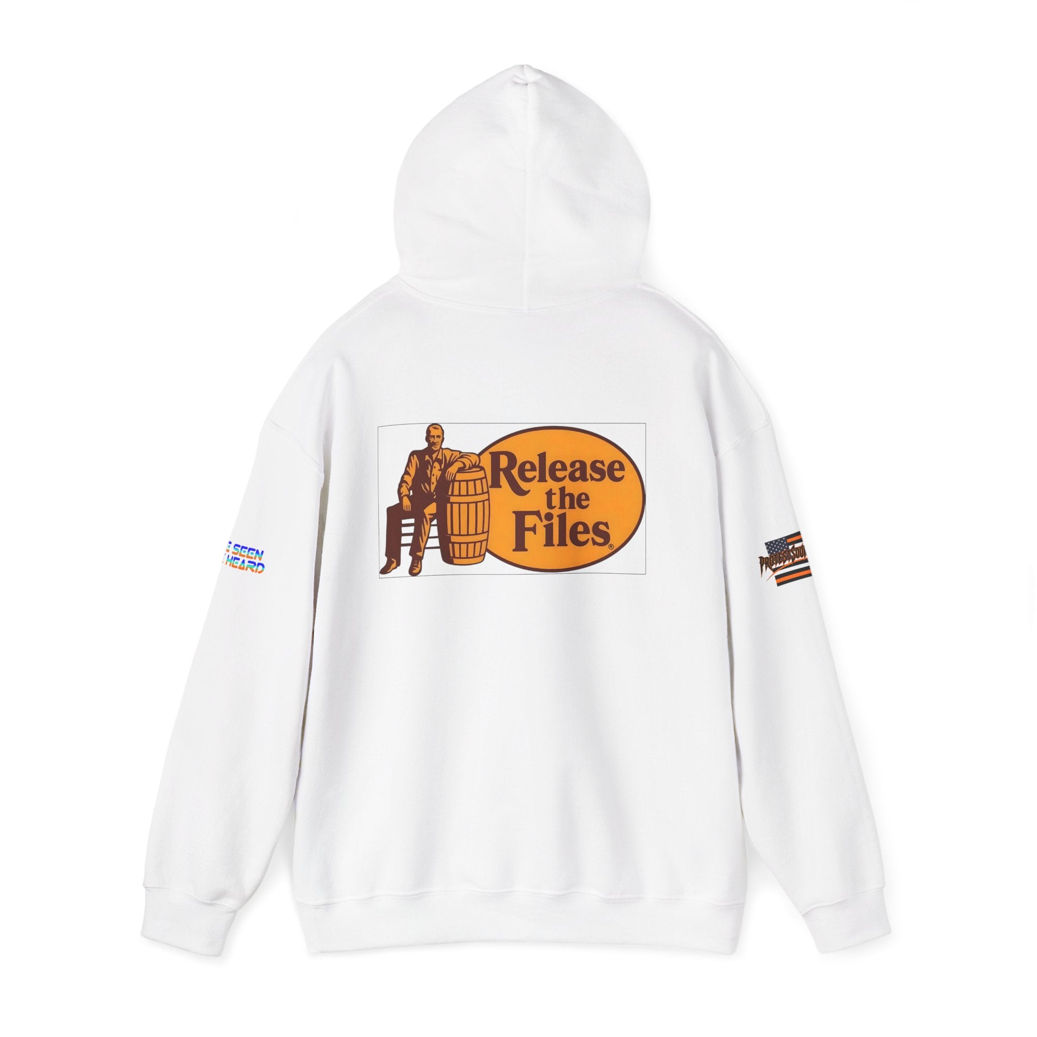Release The Files Unisex Heavy Blend Gildan Hoodie Sweatshirt, Casual Wear, Gift for Activists, Comfortable Protest Wear