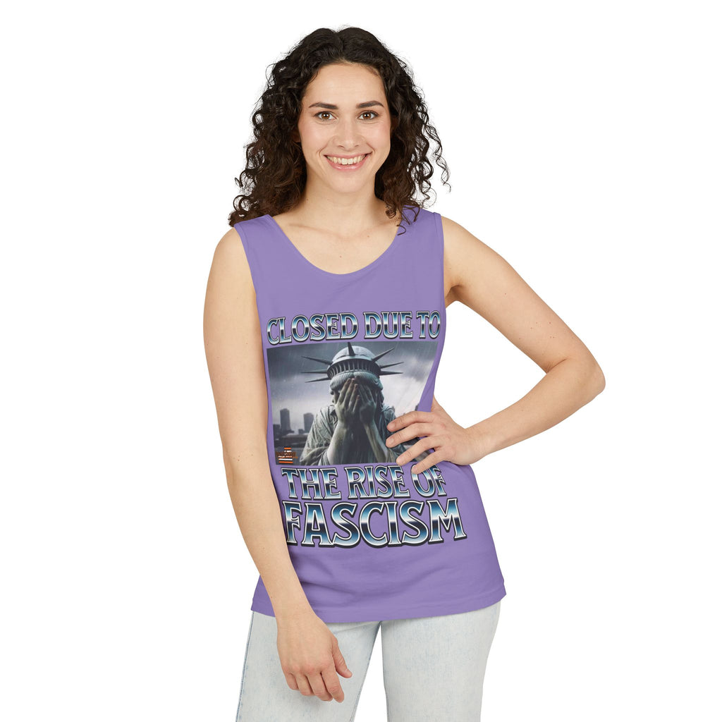 Closed Due to the Rise of Fascism Unisex Cotton Tank Top