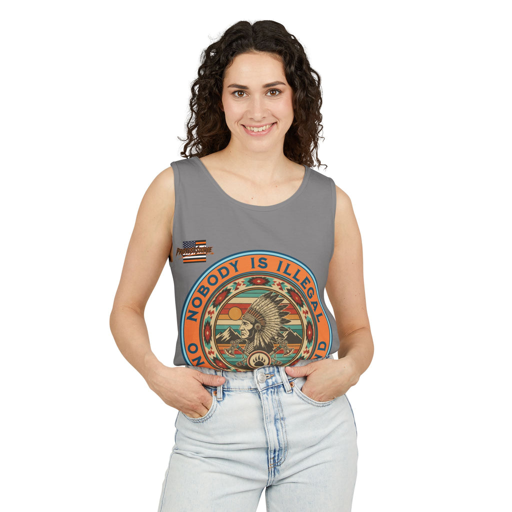 Nobody is Illegal on Stolen Land Unisex Cotton Tank Top