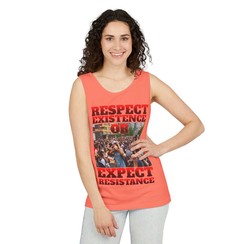 Respect Existence or Expect Resistance Unisex Cotton Tank Top