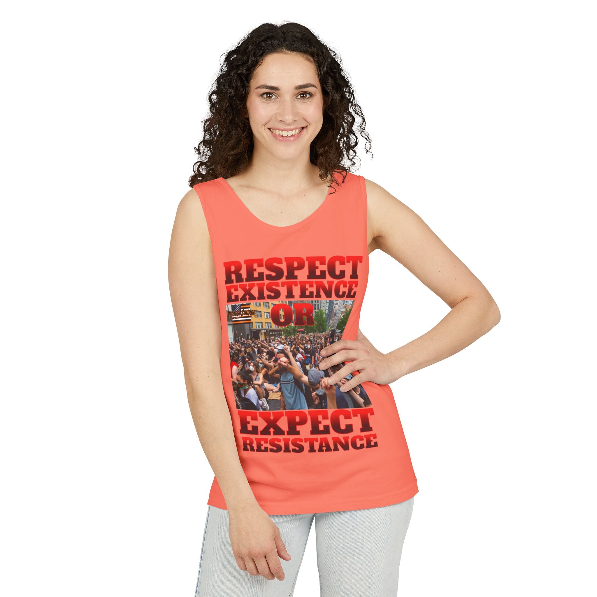 Respect Existence or Expect Resistance Unisex Cotton Tank Top