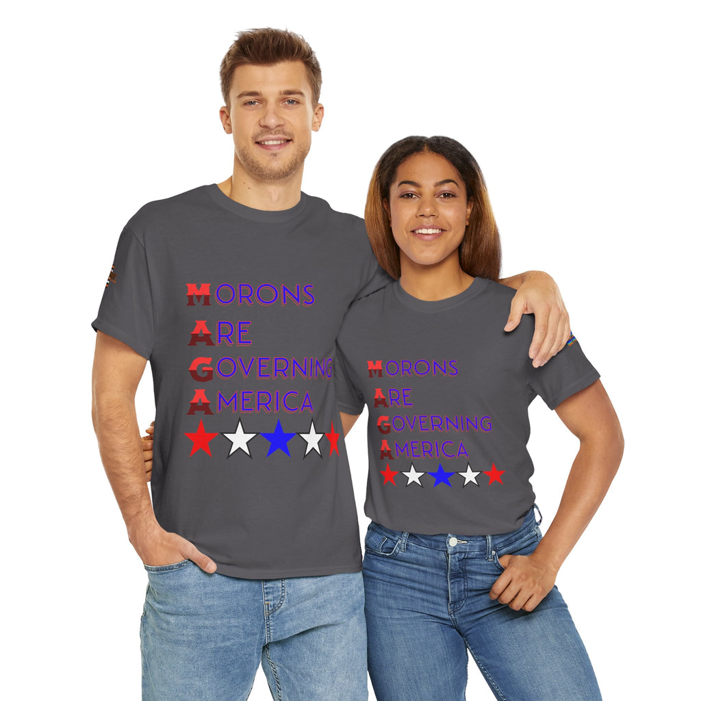 Morons Are Governing America Unisex Heavy Cotton Gildan Tee, Casual Wear, Gift for Activists, Comfortable Protest Wear