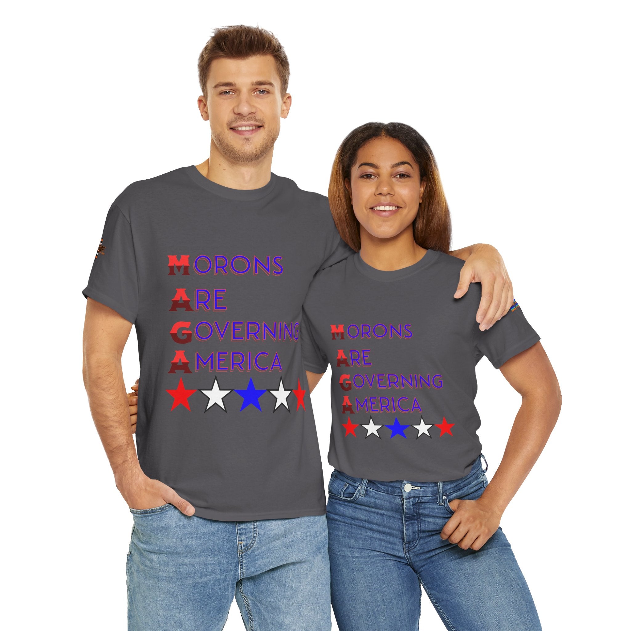 Morons Are Governing America Unisex Heavy Cotton Gildan Tee, Casual Wear, Gift for Activists, Comfortable Protest Wear