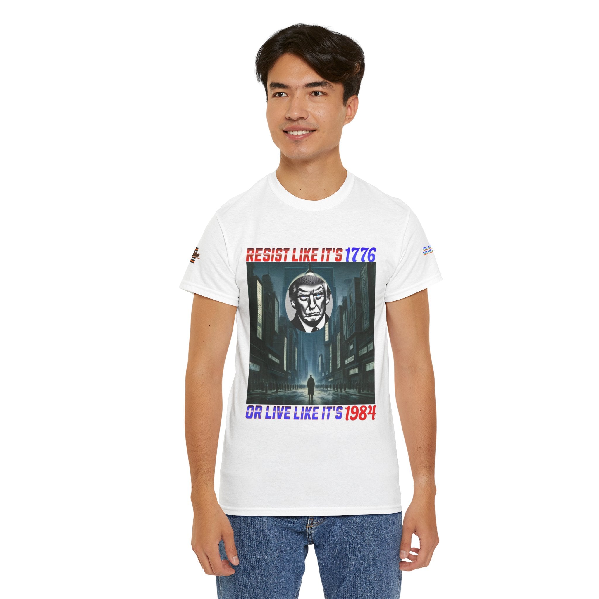 Resist Like It's 1776 Or Live Like It's 1984 Heavy Cotton Gildan Tee