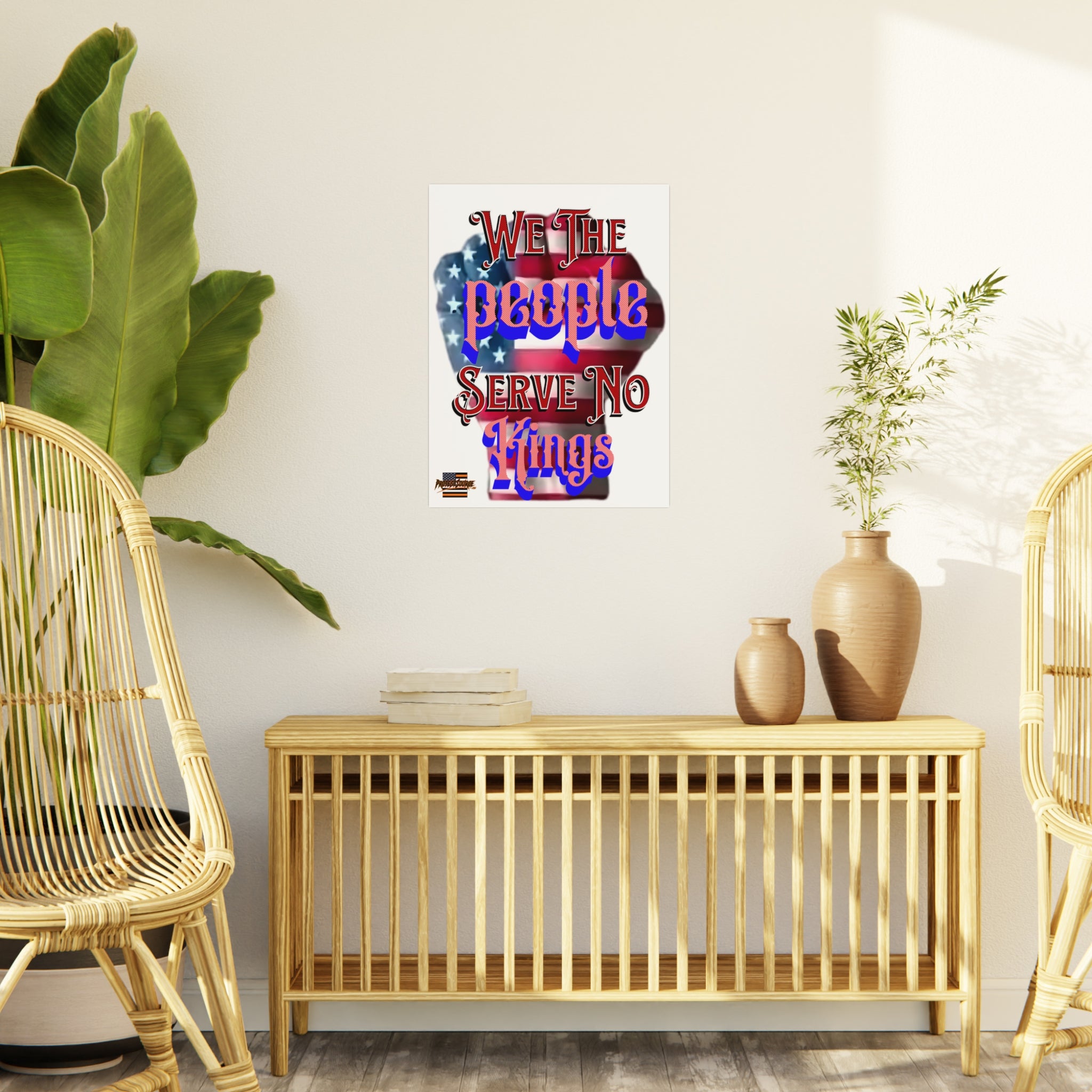 We The People Serve No Kings 18" X 24" Durable Foam Board Protest Sign