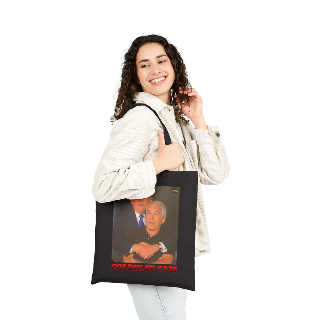 Trump and Epstein Coldplay Cam Cotton Canvas Tote Bag