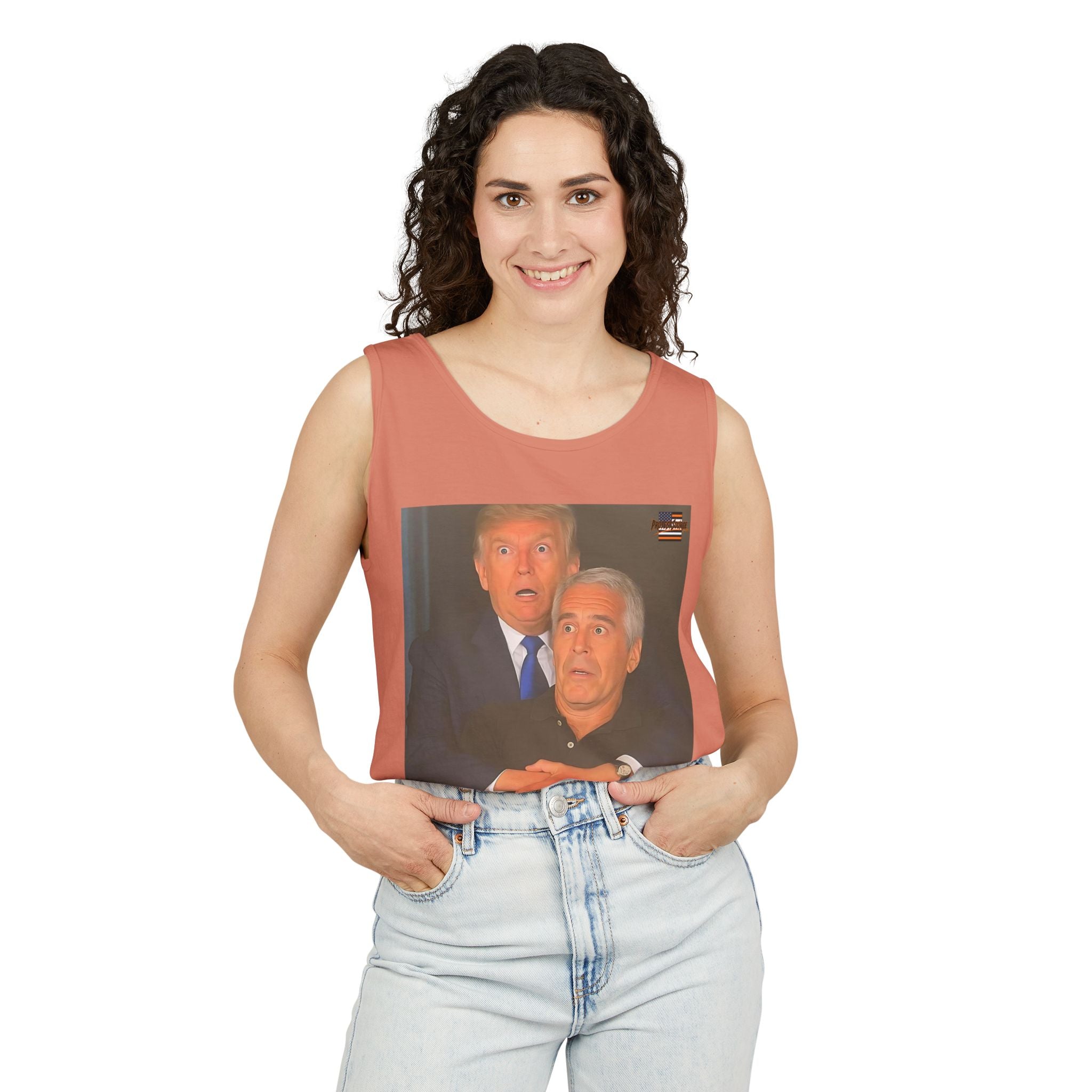 Trump and Epstein Coldplay Cam Unisex Cotton Tank Top