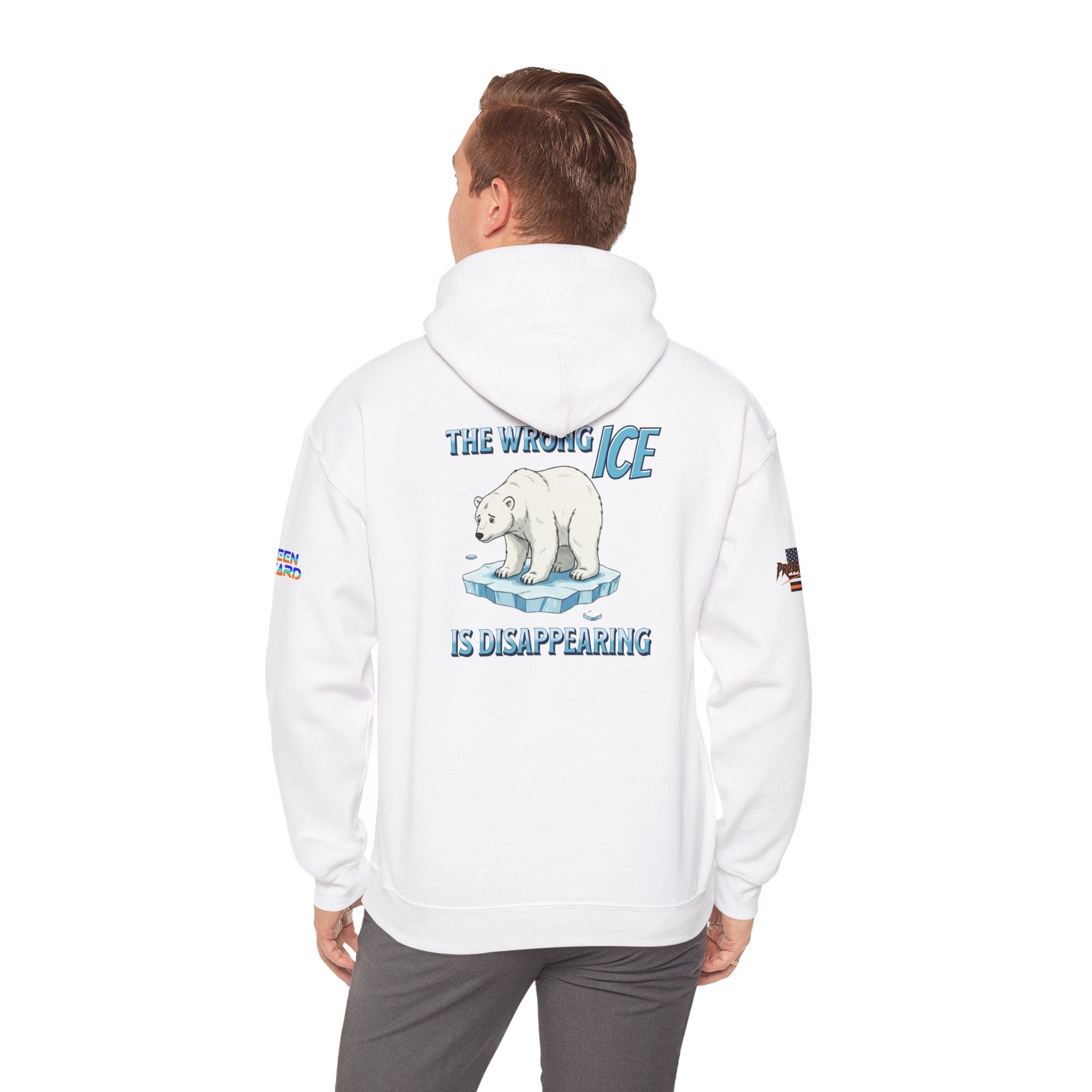 The Wrong ICE is Disappearing Unisex Heavy Blend Gildan Hoodie Sweatshirt, Casual Wear, Gift for Activists, Comfortable Protest Wear