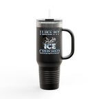 I Like My ICE Crushed Insulated  40 oz. Travel Mug, Perfect for Activists, Protests, Commuters, Gifts, and Daily Use