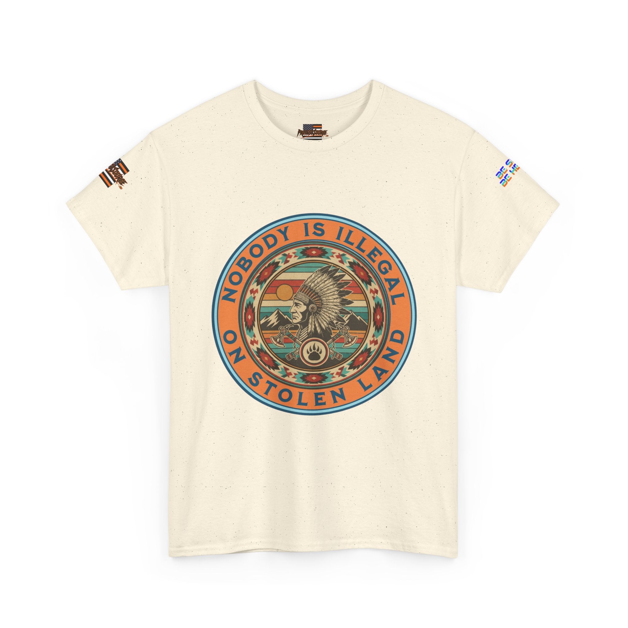 Nobody is Illegal on Stolen Land Unisex Heavy Cotton Gildan Tee, Casual Wear, Gift for Activists, Comfortable Protest Wear
