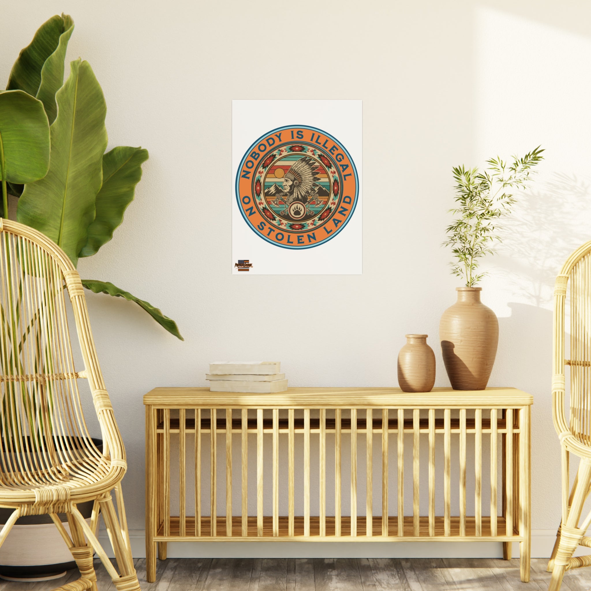 Nobody is Illegal on Stolen Land Protest Sign, Durable Foam Board Art, Framable for Home, Unique Decor, Wall Art, Civil Rights Awareness, Gift for Activists