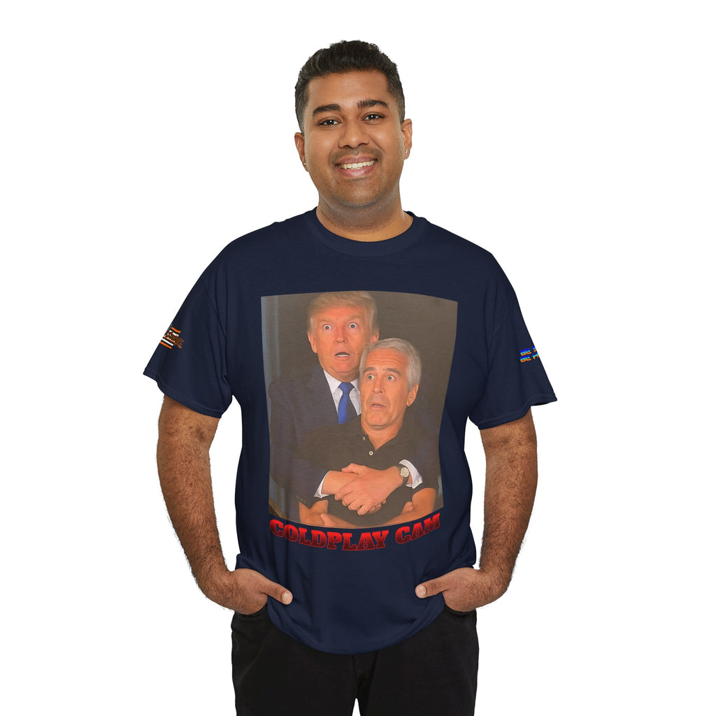 Trump Epstein Coldplay Cam Unisex Heavy Cotton Gildan Tee, Casual Wear, Gift for Activists, Comfortable Protest Wear