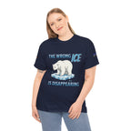 The Wrong ICE is Disappearing Unisex Heavy Cotton Gildan Tee, Casual Wear, Gift for Activists, Comfortable Protest Wear