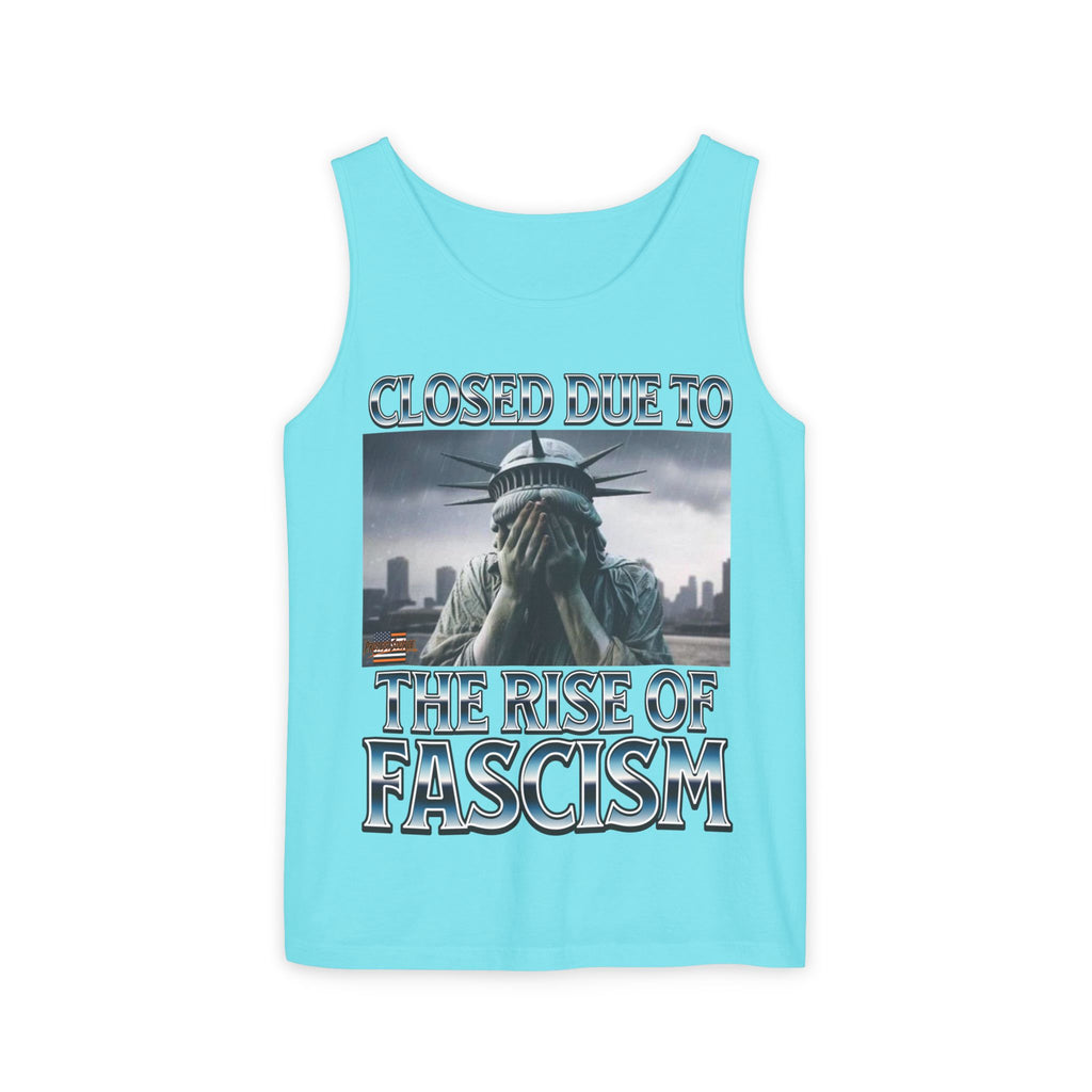 Closed Due to the Rise of Fascism Unisex Cotton Tank Top
