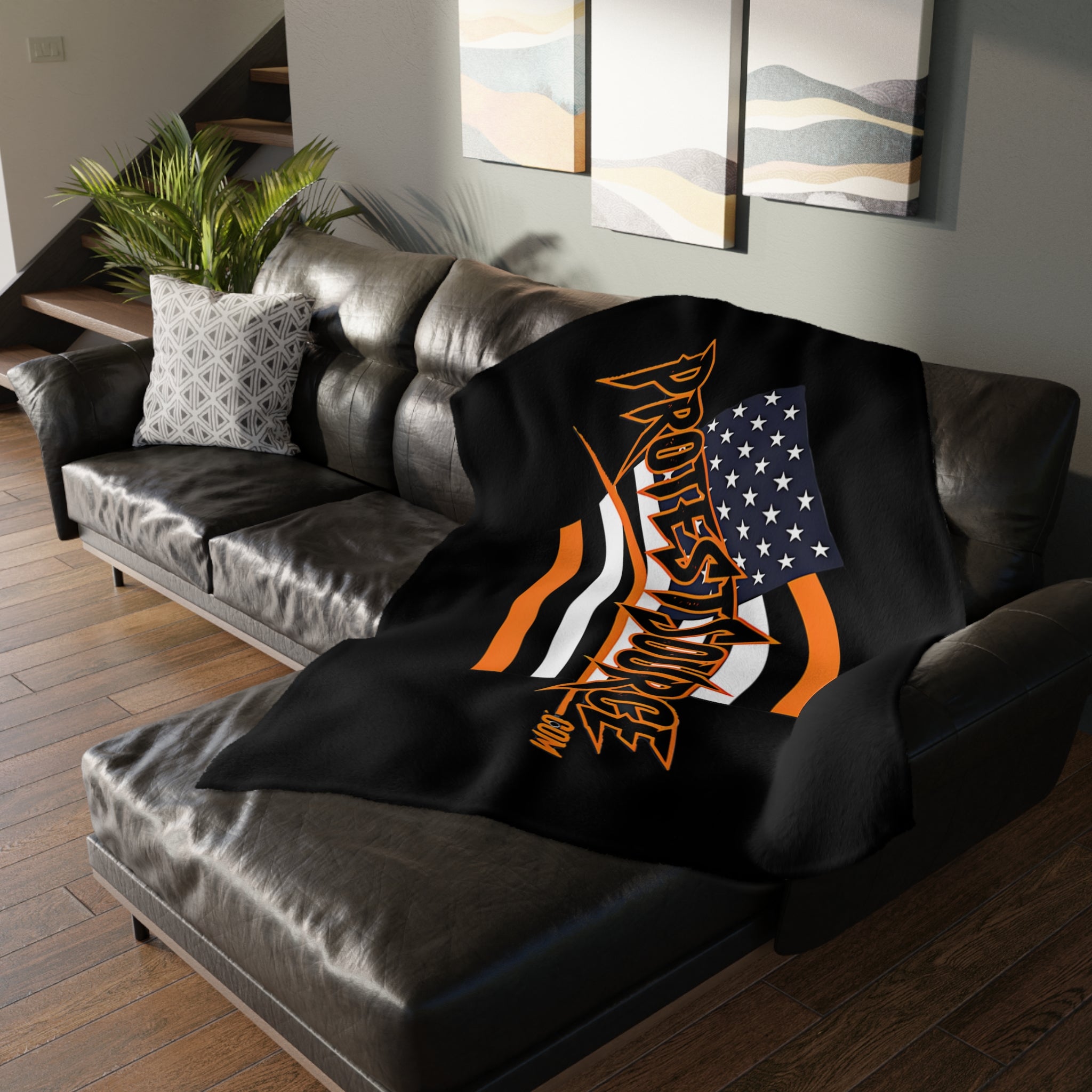 Nobody is Illegal on Stolen Land Protest-Themed 60" x 80" Velveteen Microfiber Blanket, Cozy, Soft Warmth for Activists, Great for Rallies, Home Decor, Gifting