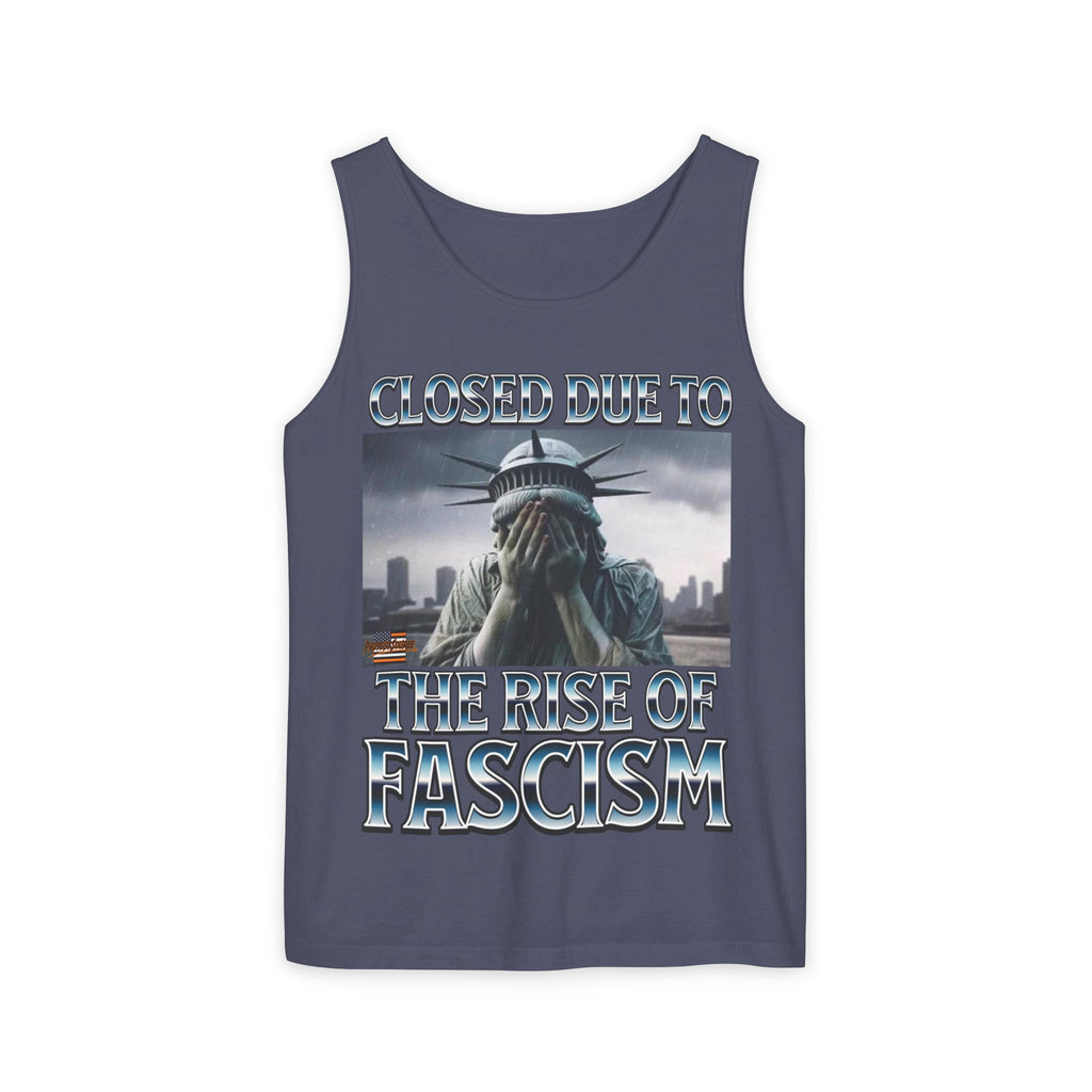 Closed Due to the Rise of Fascism Unisex Cotton Tank Top