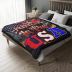 No Kings in the USA Protest-Themed 60" x 80" Velveteen Microfiber Blanket, Cozy, Soft Warmth for Activists, Great for Rallies, Home Decor, Gifting