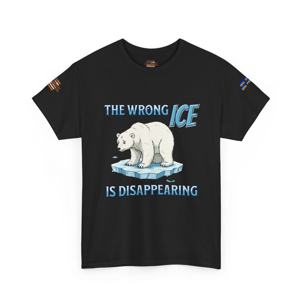 The Wrong ICE is Disappearing Unisex Heavy Cotton Gildan Tee, Casual Wear, Gift for Activists, Comfortable Protest Wear