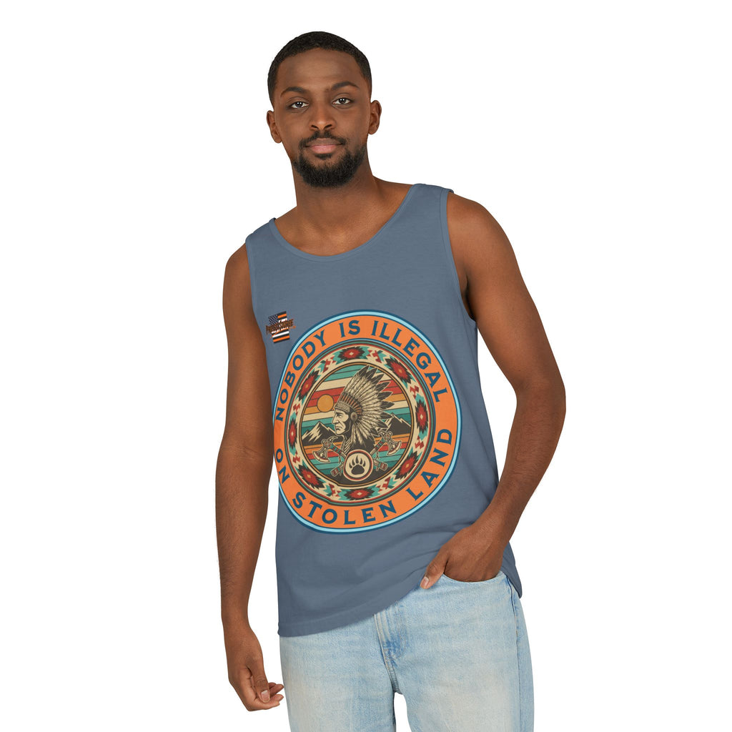 Nobody is Illegal on Stolen Land Unisex Cotton Tank Top