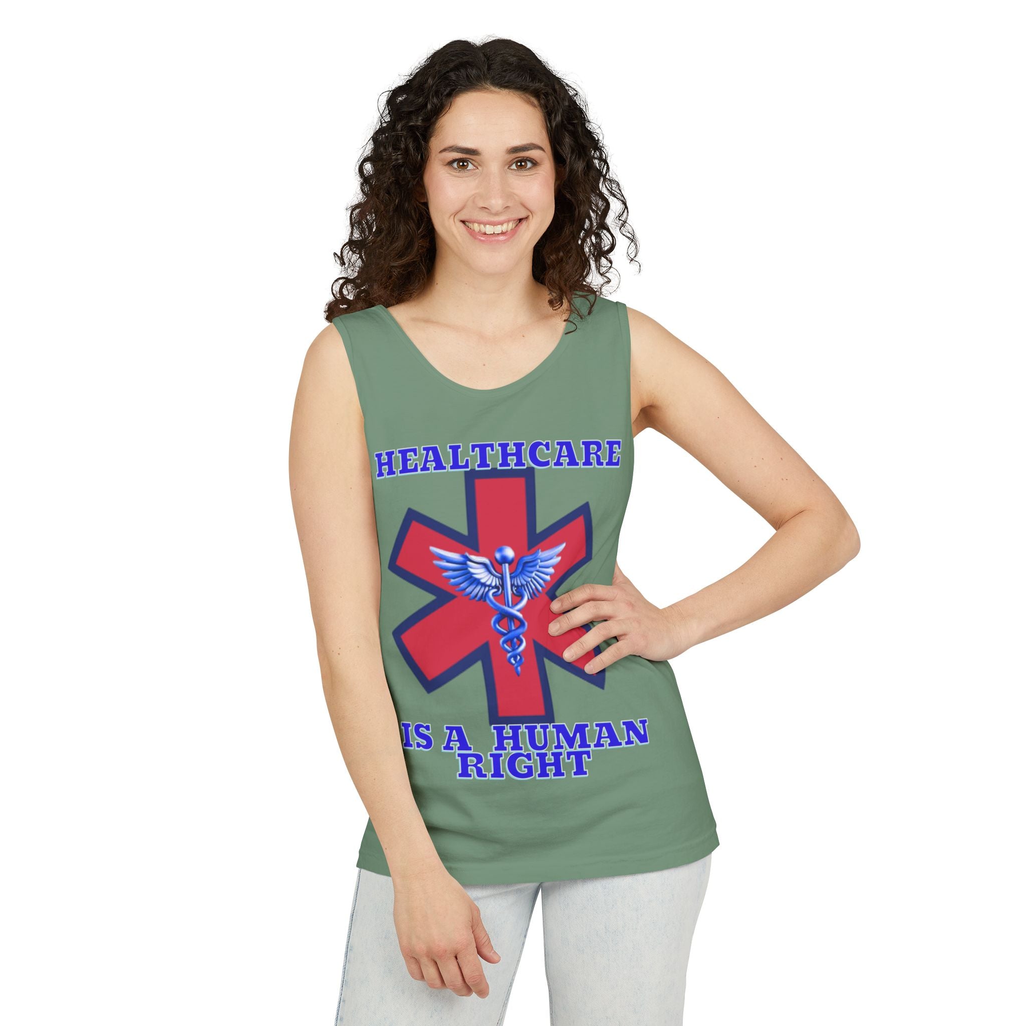 Healthcare is a Human Right Unisex Cotton Tank Top