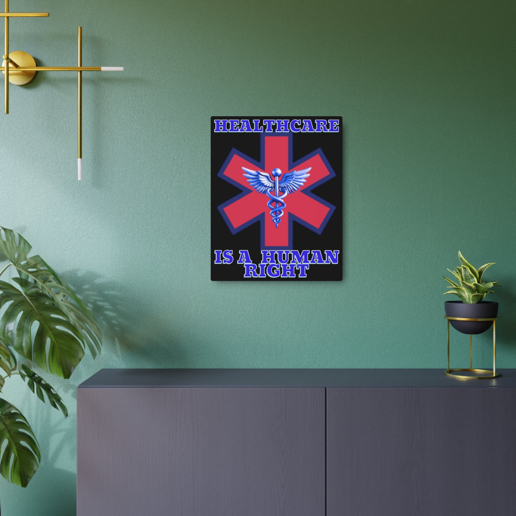 Healthcare is a Human Right 16" X 20" Aluminum Metal Protest Sign