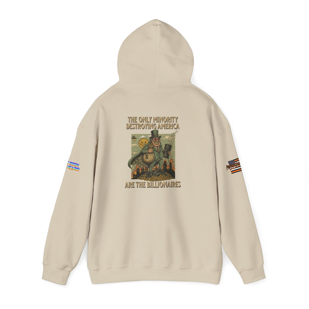 The Only Minority Destroying America Unisex Heavy Blend Gildan Hoodie Sweatshirt, Casual Wear, Gift for Activists, Comfortable Protest Wear