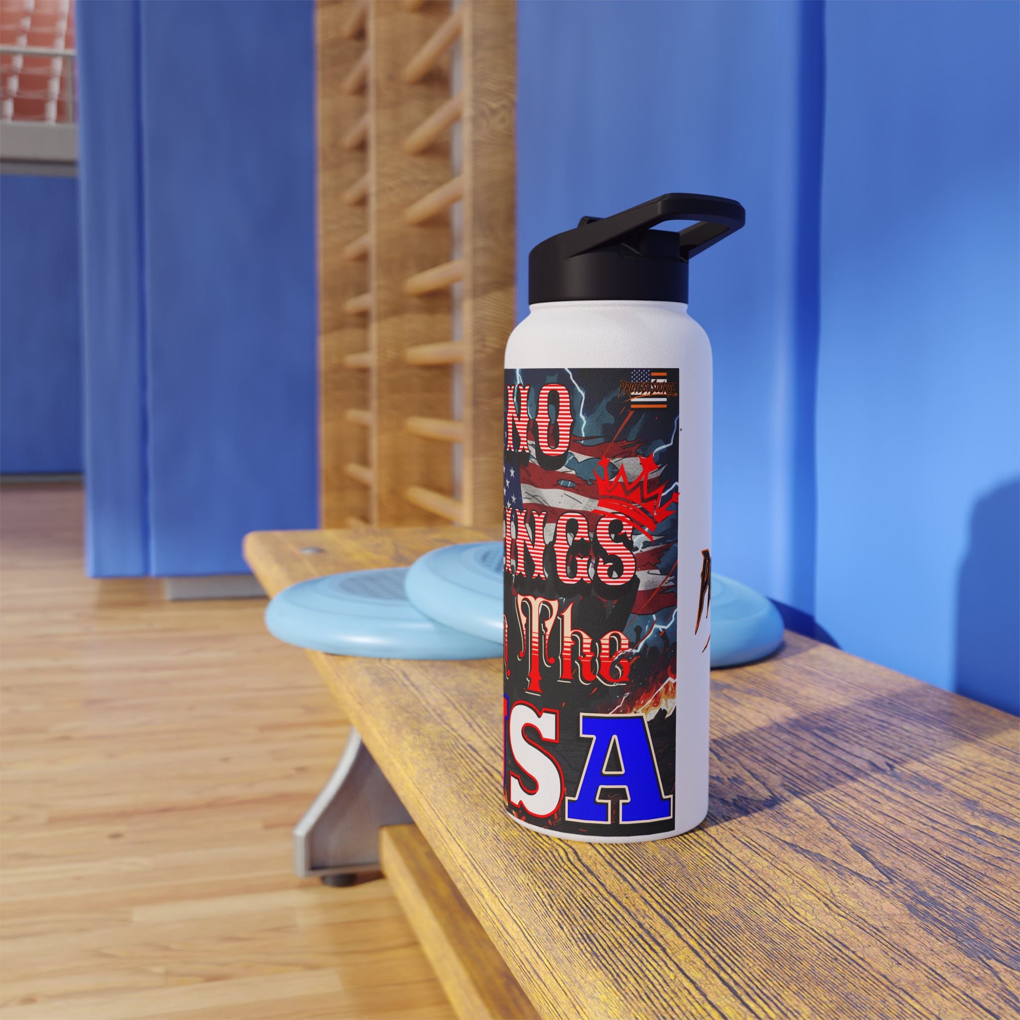 No Kings in the USA Insulated  32 oz. Water Bottle, Perfect for Activists, Protests, Commuters, Gifts, and Daily Use