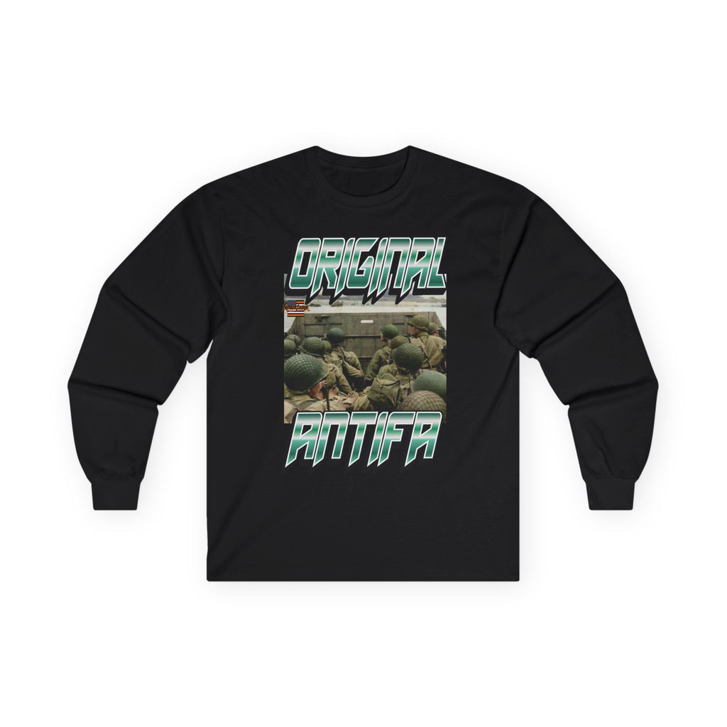 Original Antifa Long Sleeve Cotton Gildan Tee