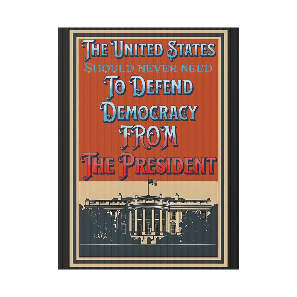 Defending Democracy 18"X24" Plastic Yard Protest Sign With Wire Stand