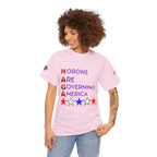 Morons Are Governing America Unisex Heavy Cotton Gildan Tee, Casual Wear, Gift for Activists, Comfortable Protest Wear