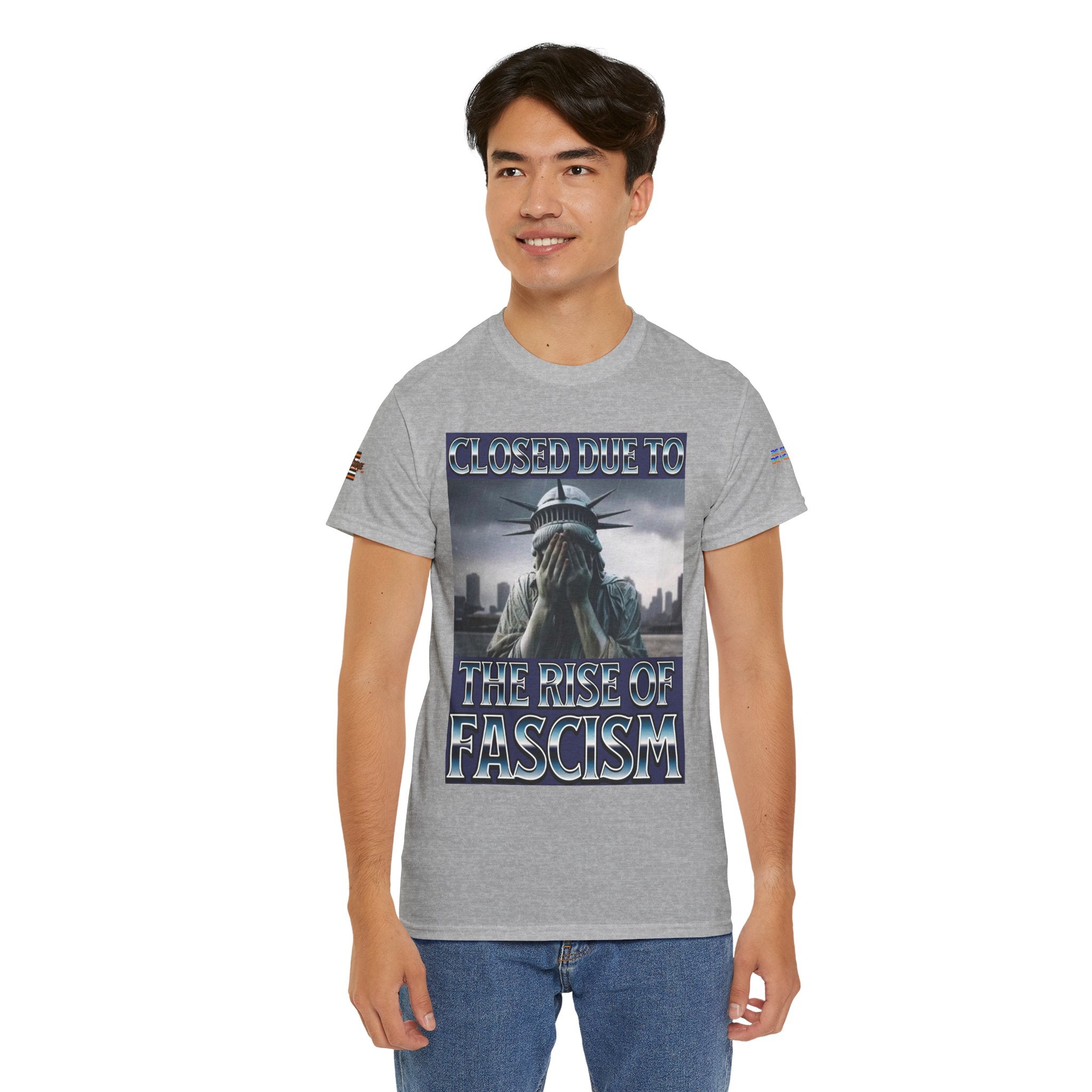 Closed Due To the Rise of Fascism Unisex Heavy Cotton Gildan Tee