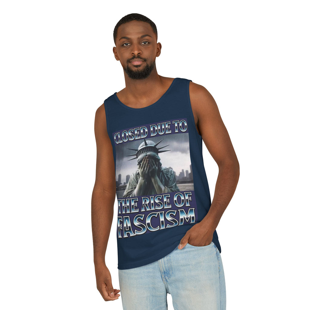 Closed Due to the Rise of Fascism Unisex Cotton Tank Top