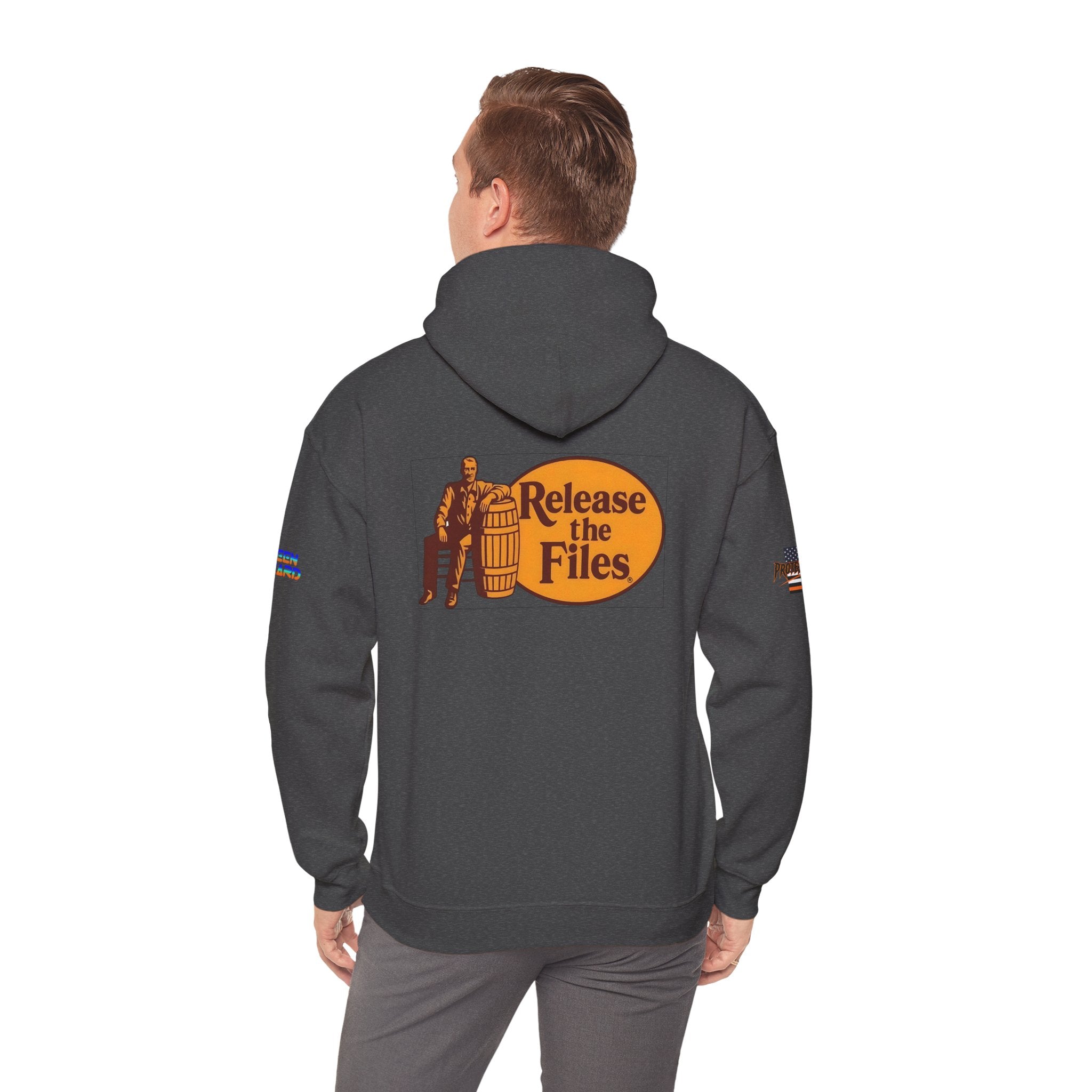 Release The Files Unisex Heavy Blend Gildan Hoodie Sweatshirt, Casual Wear, Gift for Activists, Comfortable Protest Wear