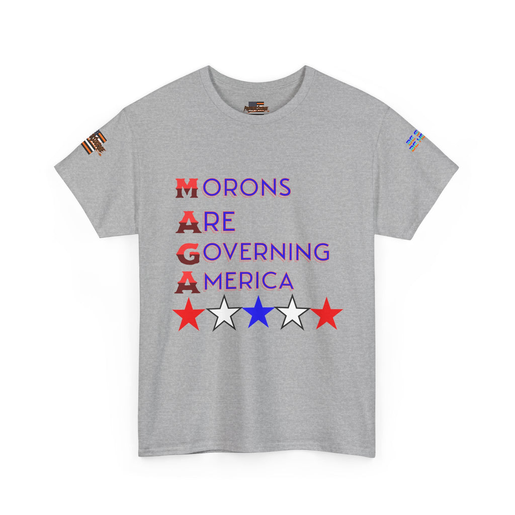 Morons Are Governing America Unisex Heavy Cotton Gildan Tee, Casual Wear, Gift for Activists, Comfortable Protest Wear