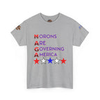 Morons Are Governing America Unisex Heavy Cotton Gildan Tee, Casual Wear, Gift for Activists, Comfortable Protest Wear